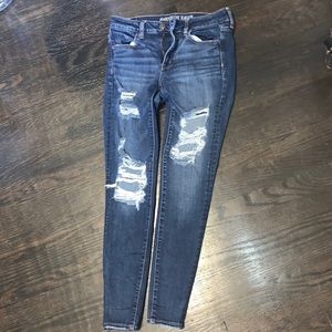 American Eagle Ripped Blue Jeggings | Size 8R